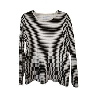 Women's Croft & Barrow Striped Long Sleeve Tee XL White/Black
